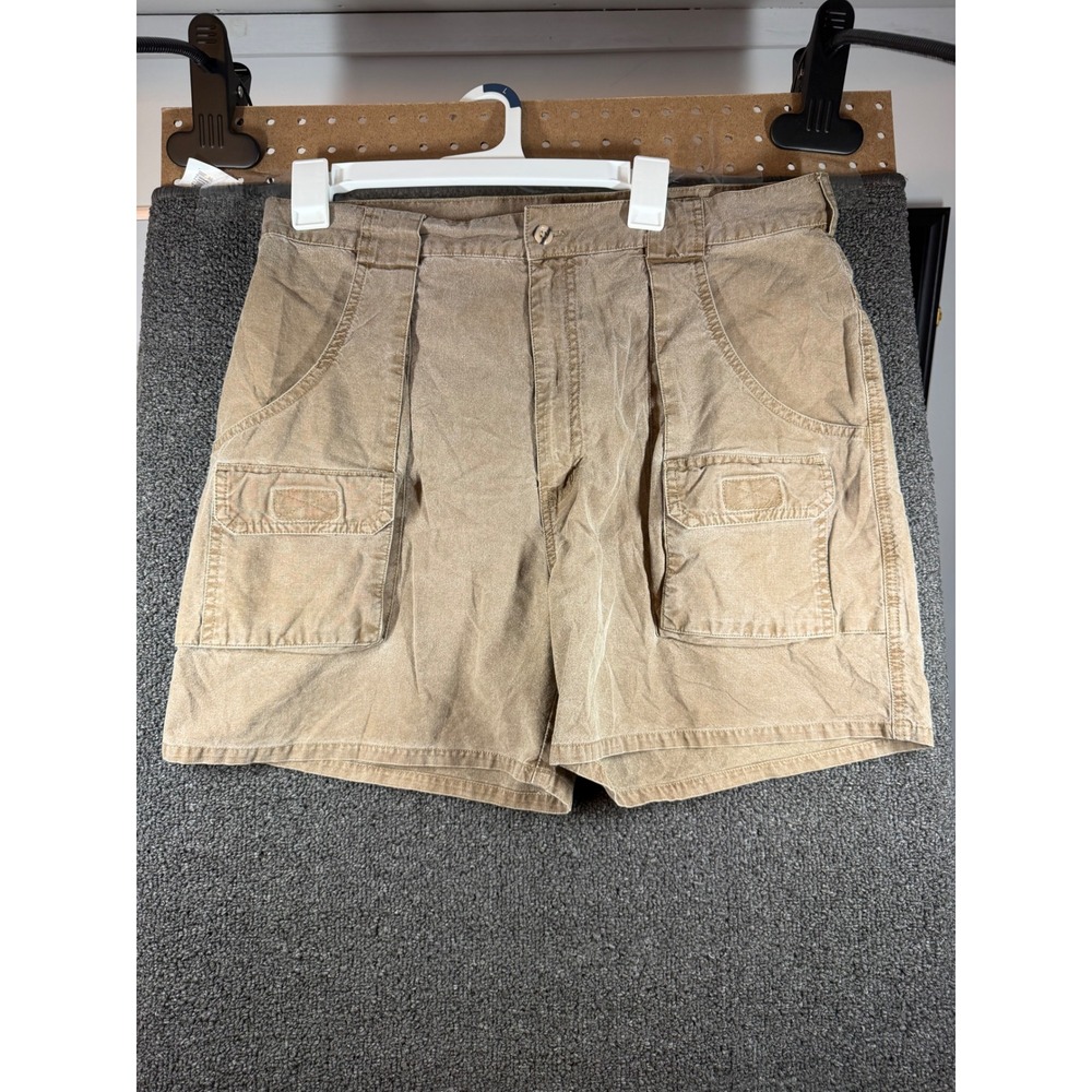 Woolrich Cargo Shorts Mens 36 Java Brown Pleated Cotton 3056 Utility Outdoor